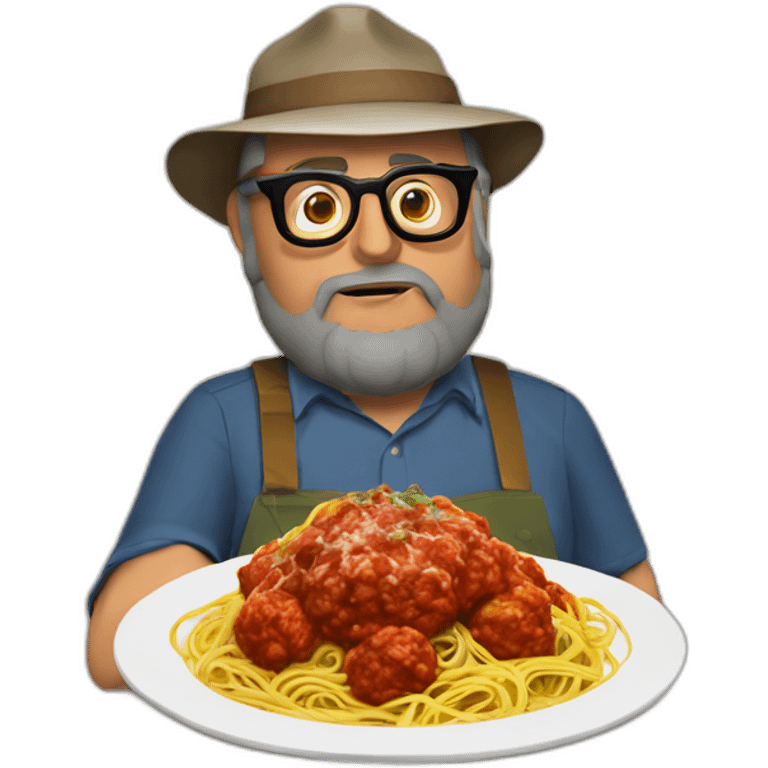 Sergio Leone eating spaghetti and meatballs emoji