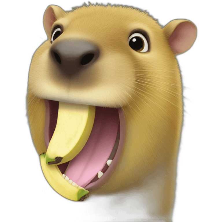 banana in capybara's teeth emoji