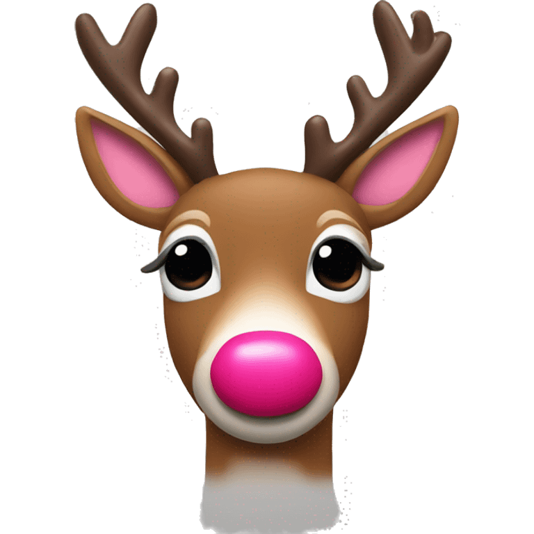 Rudolph with pink nose  emoji