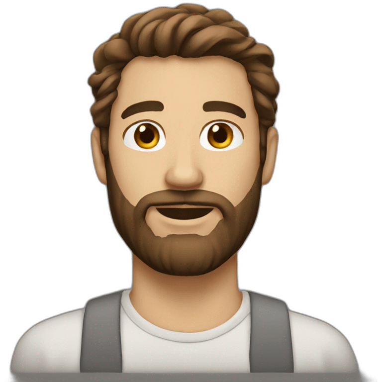 man brown hair brown beard emoji