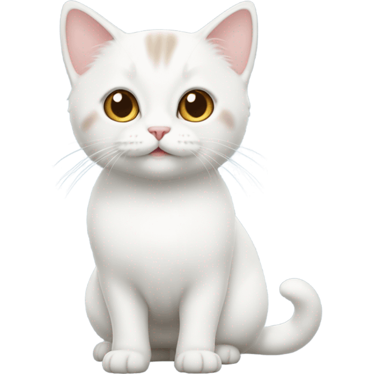 White munchkin cat standing  emoji