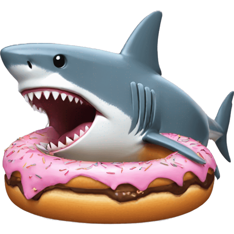 Shark eating a donut emoji