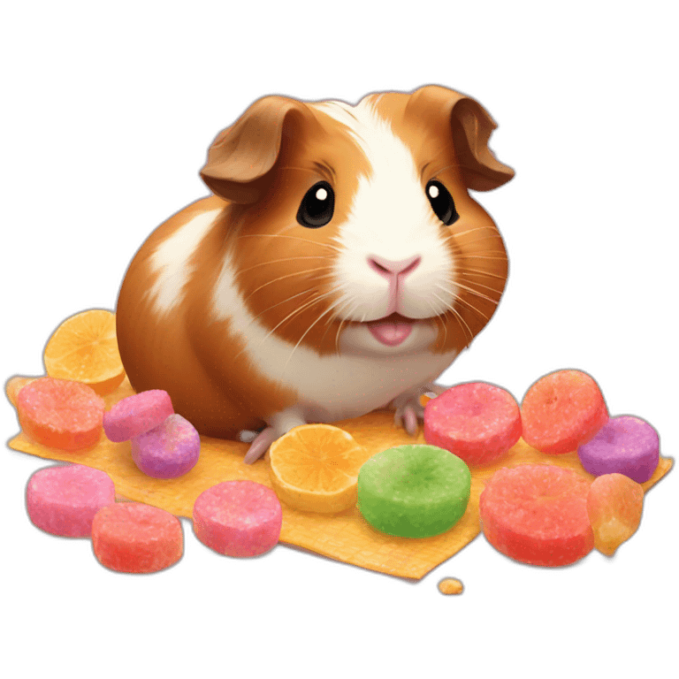 Guinea pig making candy emoji