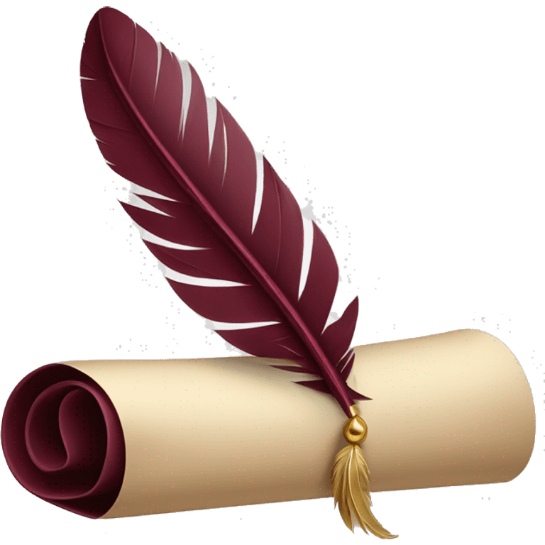 a feather quill and an open SCROLL maroon emoji