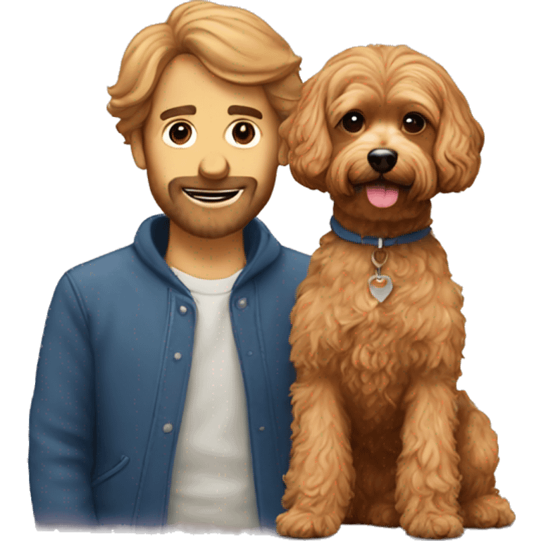 Cavapoo with man emoji