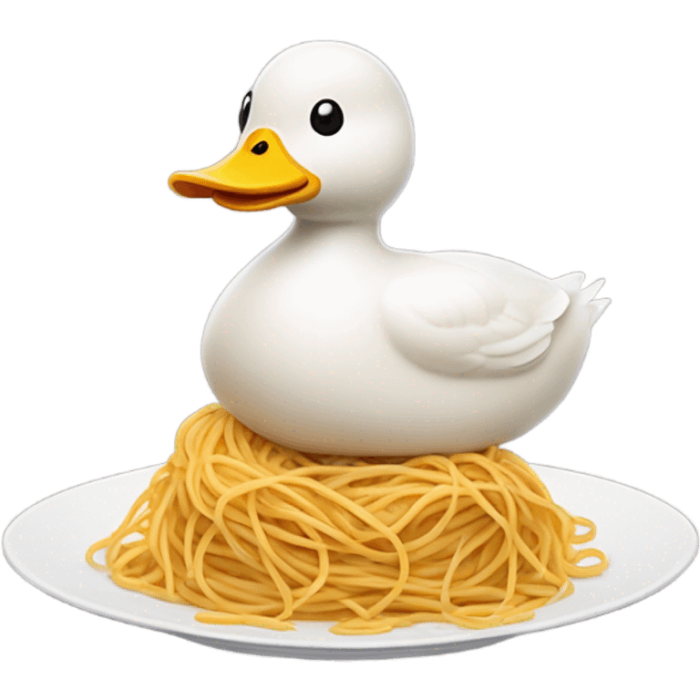 Duck and spaghetti emoji