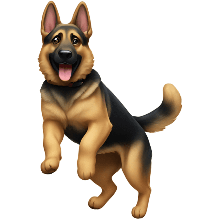 german shepherd standing on high dive  emoji