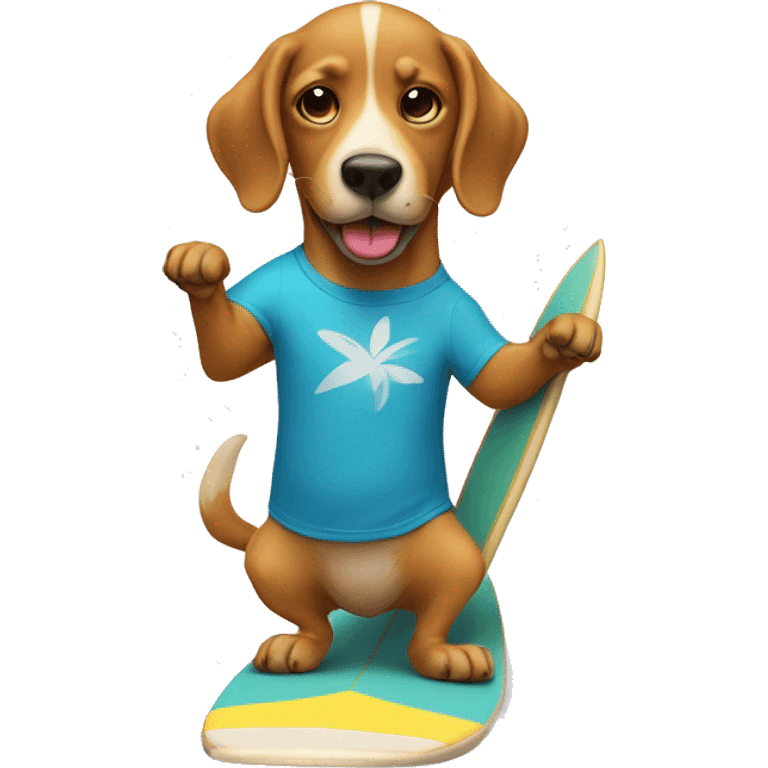 Dog on a surfing board emoji