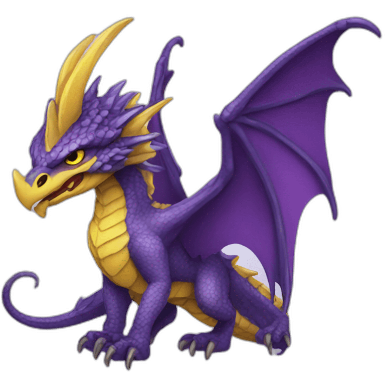 purple bahamut with yellow breast emoji