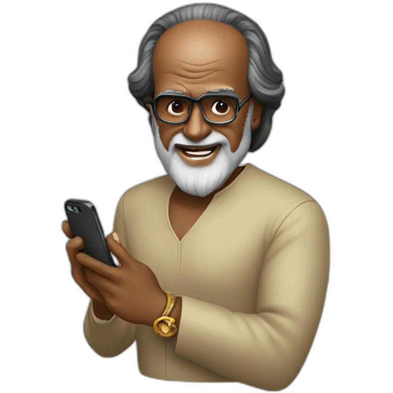 Rajinikanth with iPhone  emoji