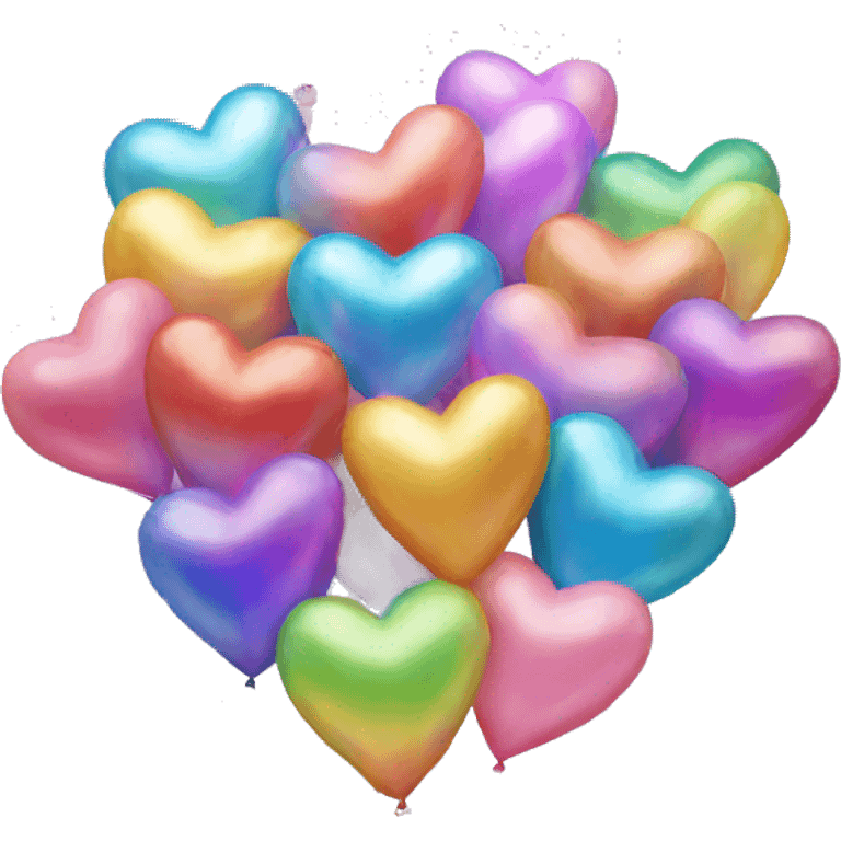 Iridescent heart balloons  emoji