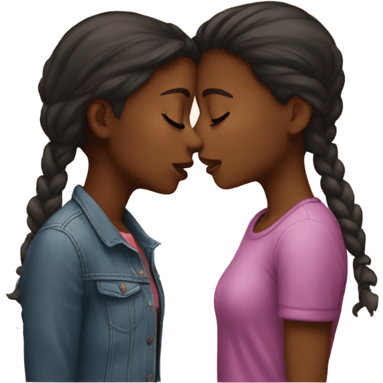 two girls kissing  emoji