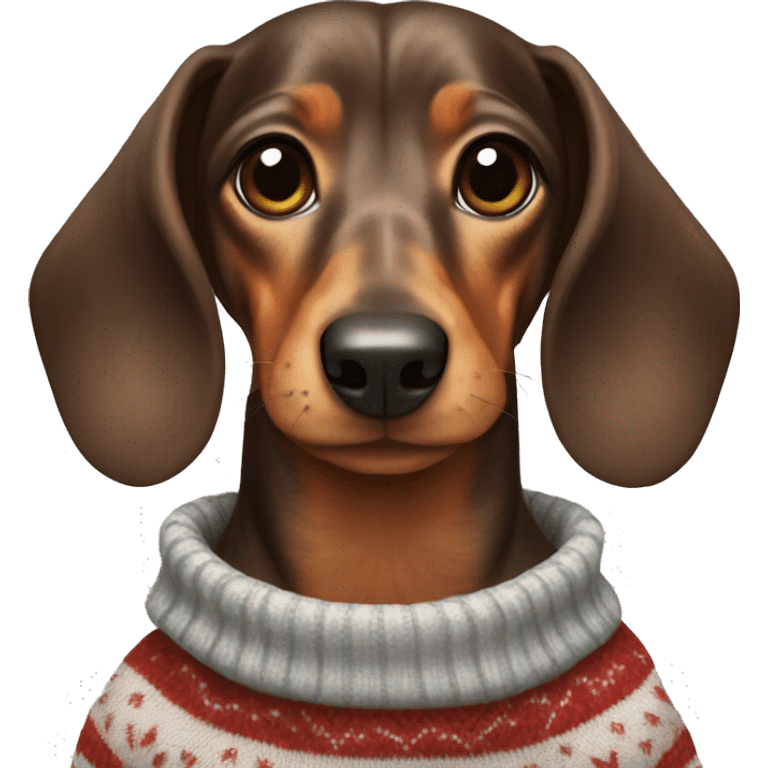 a dachshund in a sweater emoji