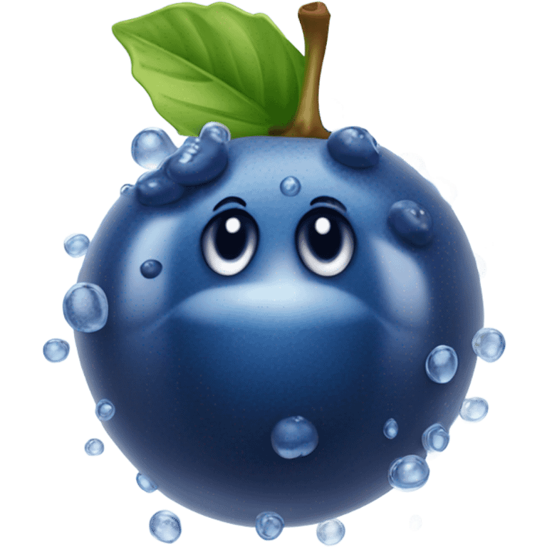 glossy blueberry, wet emoji