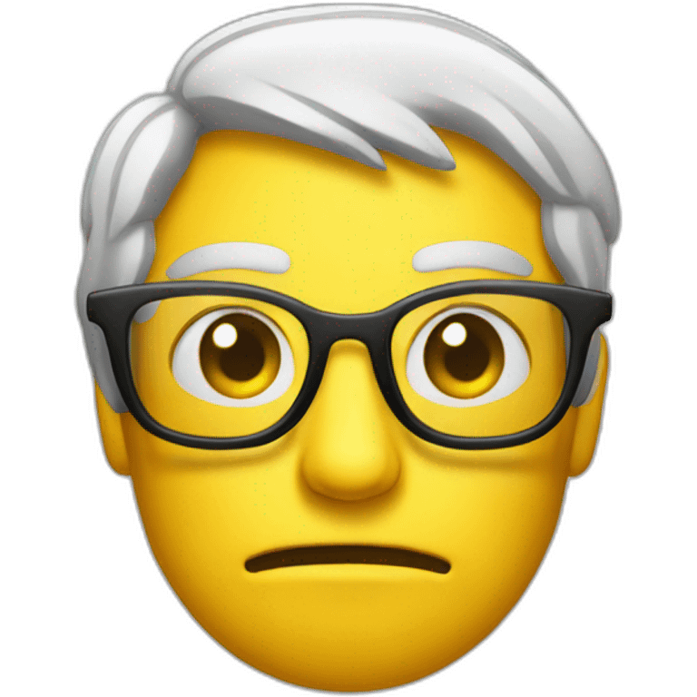 EMOJI YELLOWE FACE THINKING WITH GLASSES emoji