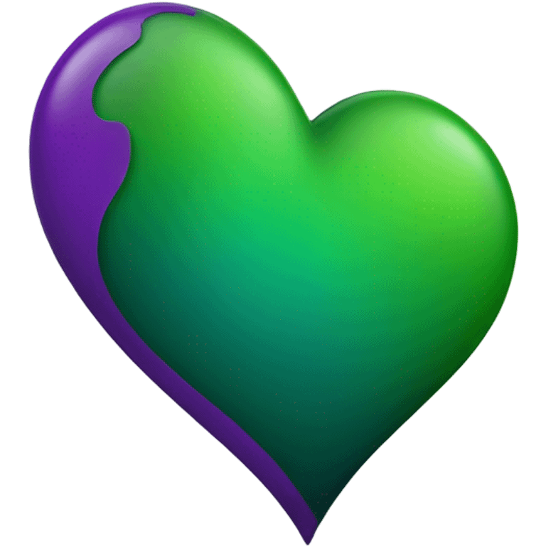 purple and green heart emoji