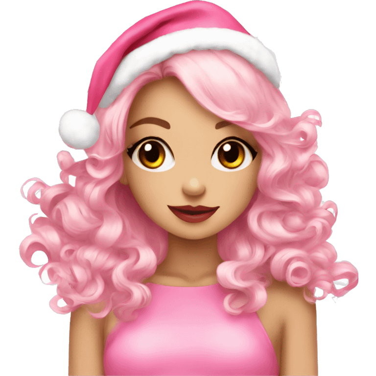 Cute pink Christmas coquette stickers girly emoji