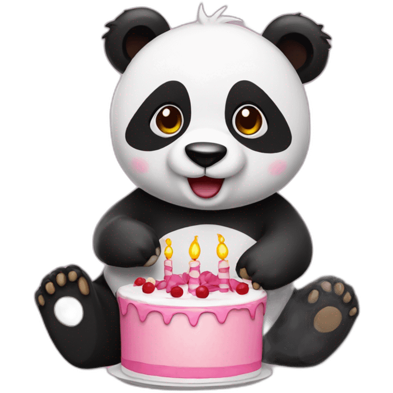 Panda with birthday cake  emoji