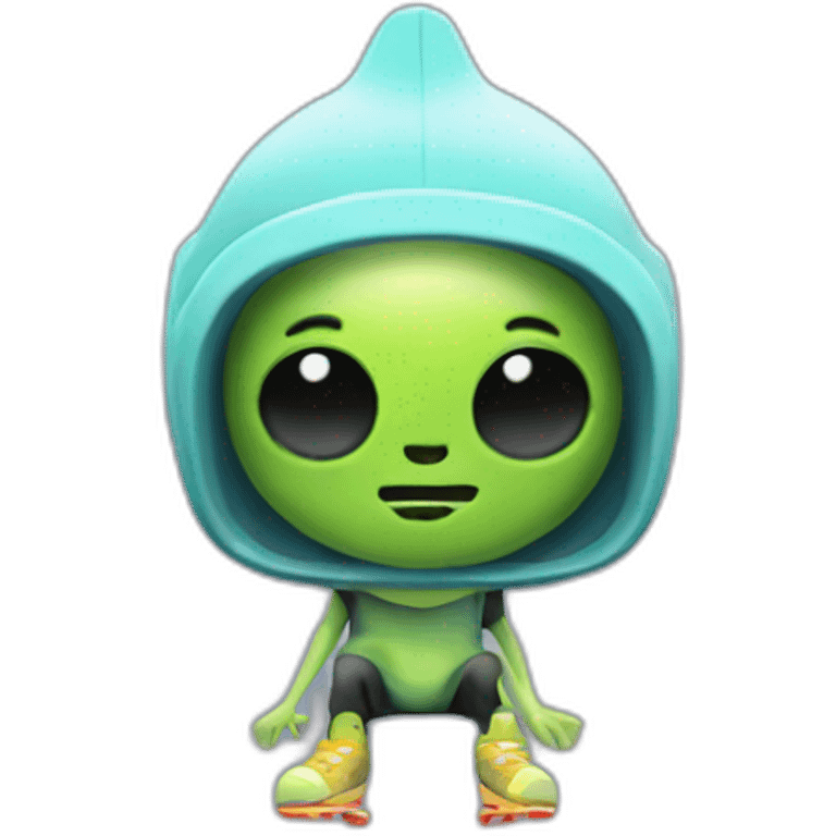 Alien skaters 3D emoji