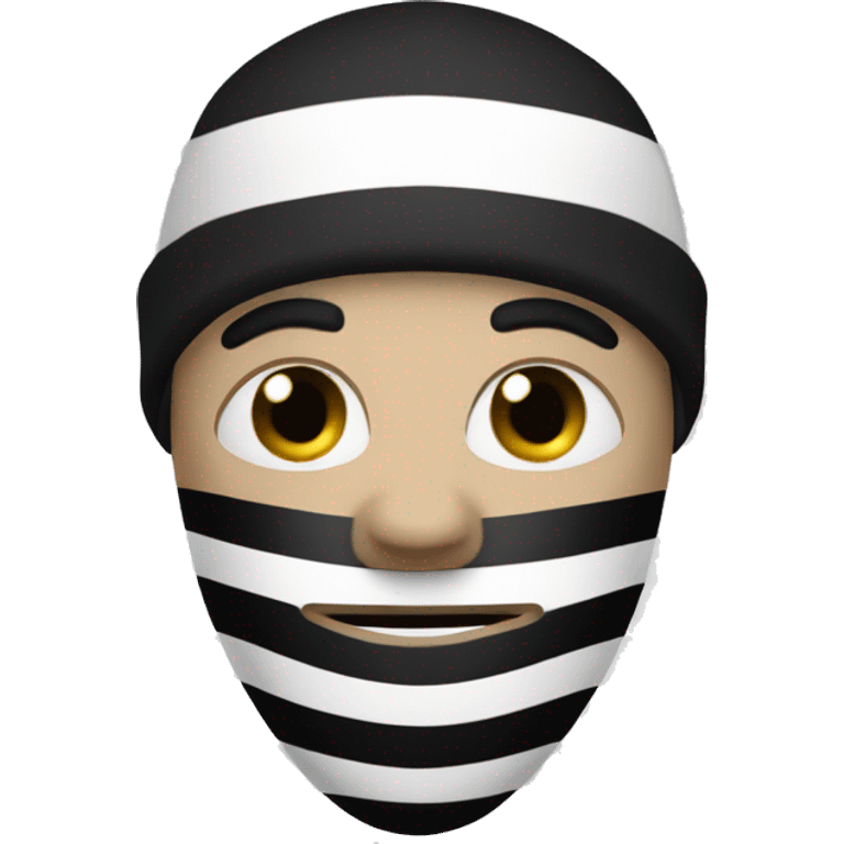 Robber with white and black stripes emoji