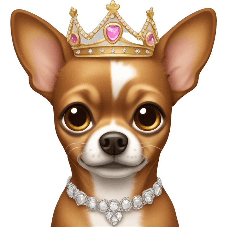 brown chihuahua wearing tiara emoji