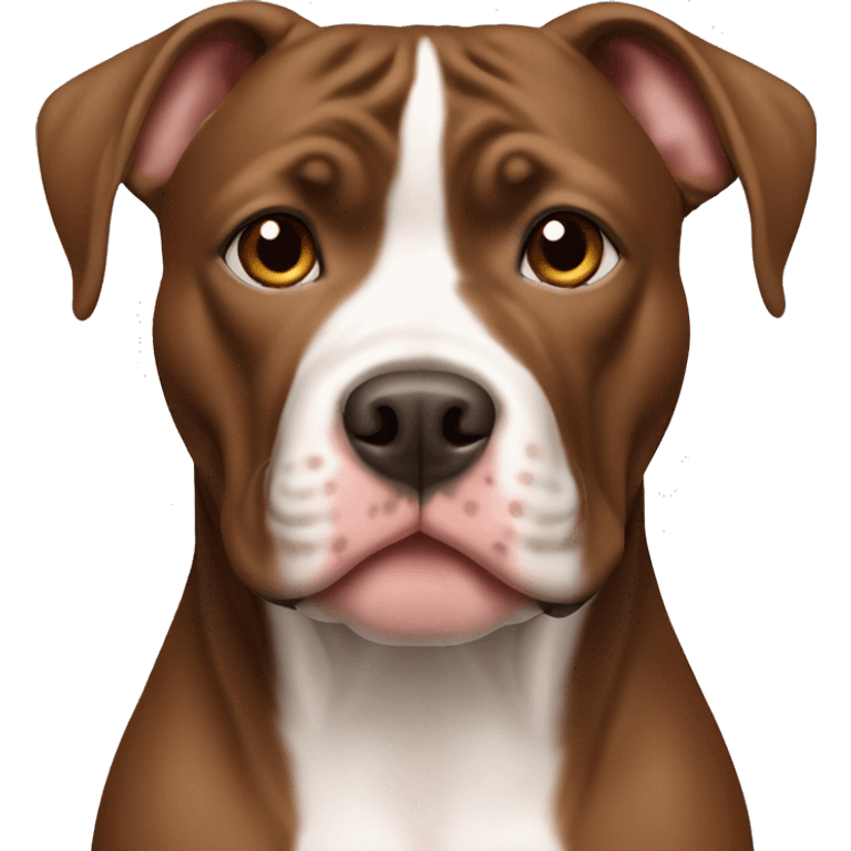 Brown and white pitbull emoji