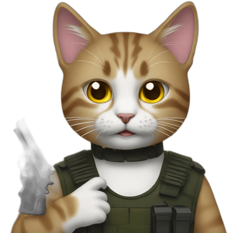 Cat with gun emoji