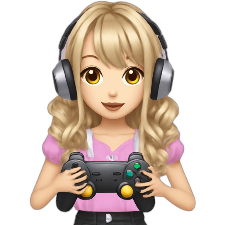 Gyaru with controller emoji