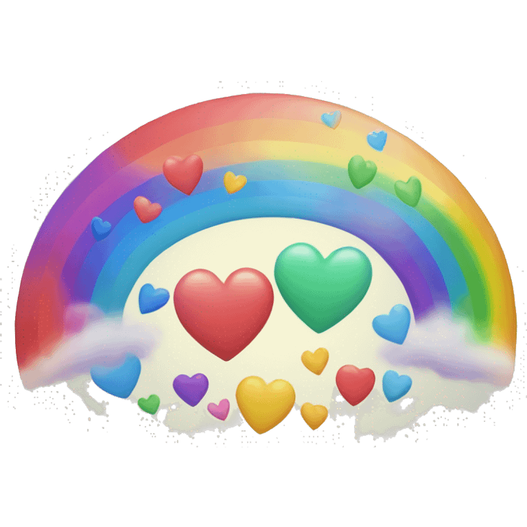 Rainbow hearts emoji