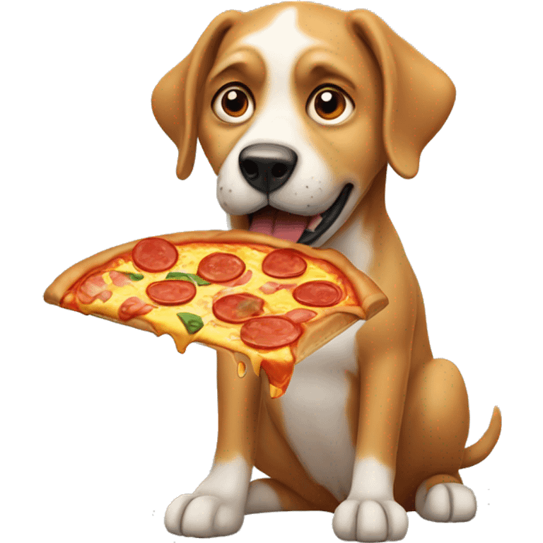 Dog eating pizza  emoji