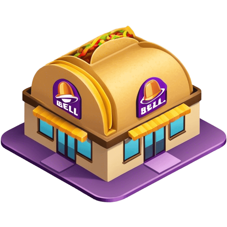 Isometric Taco Bell restaurant  emoji