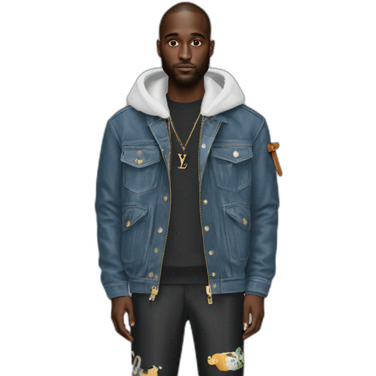 Virgil Abloh with louis Vuitton jacket emoji