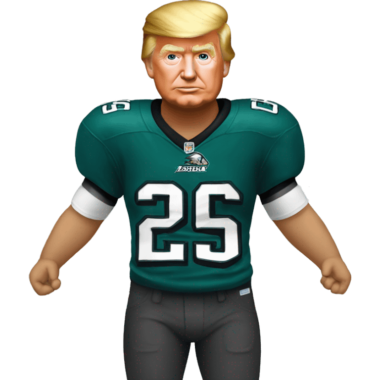 Donald Trump wearing an eagles jersey emoji