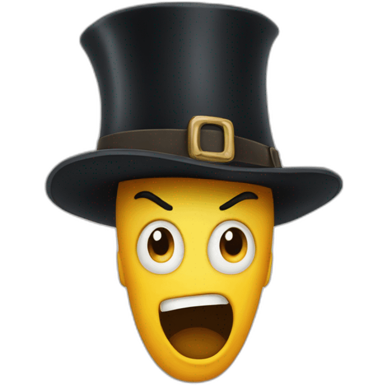 Shock face. Magic hat emoji