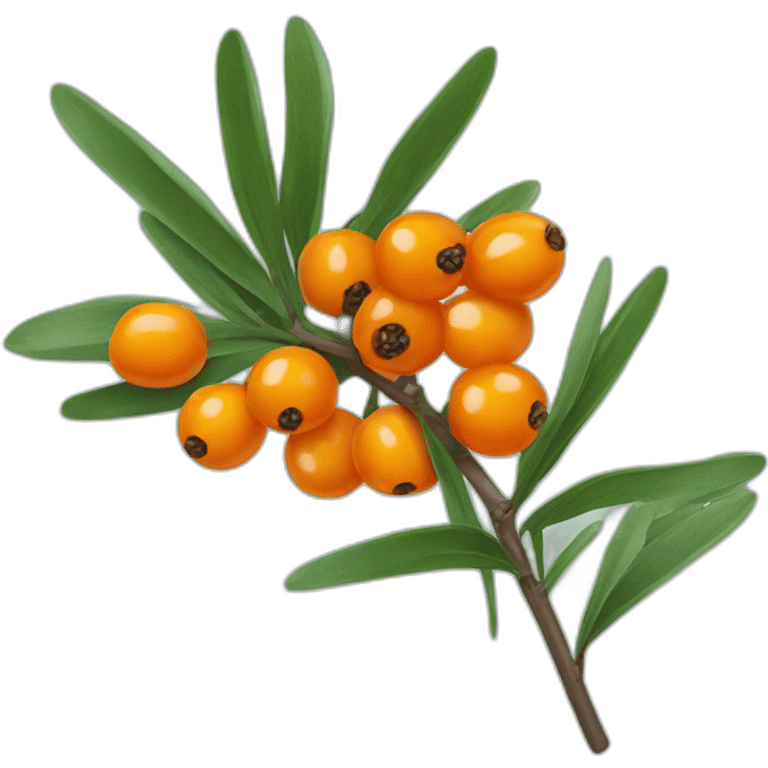 a sprig of sea buckthorn emoji