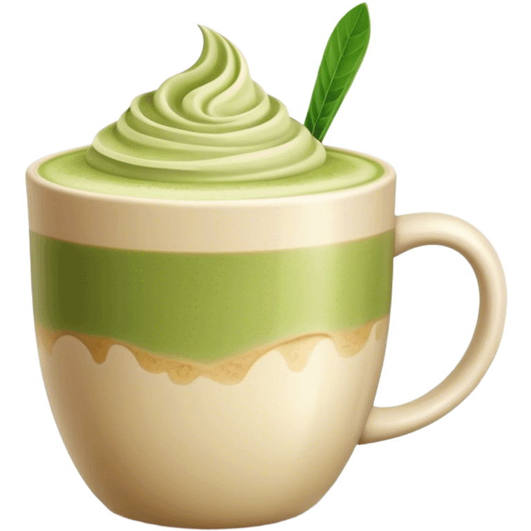 Matcha latte in beige mug emoji