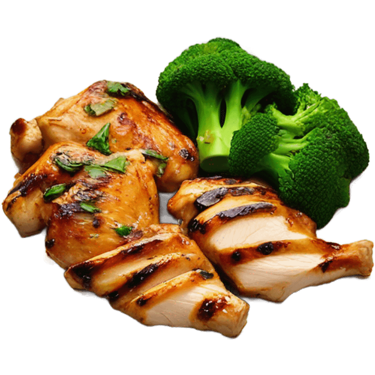 grill chicken with broccoli emoji