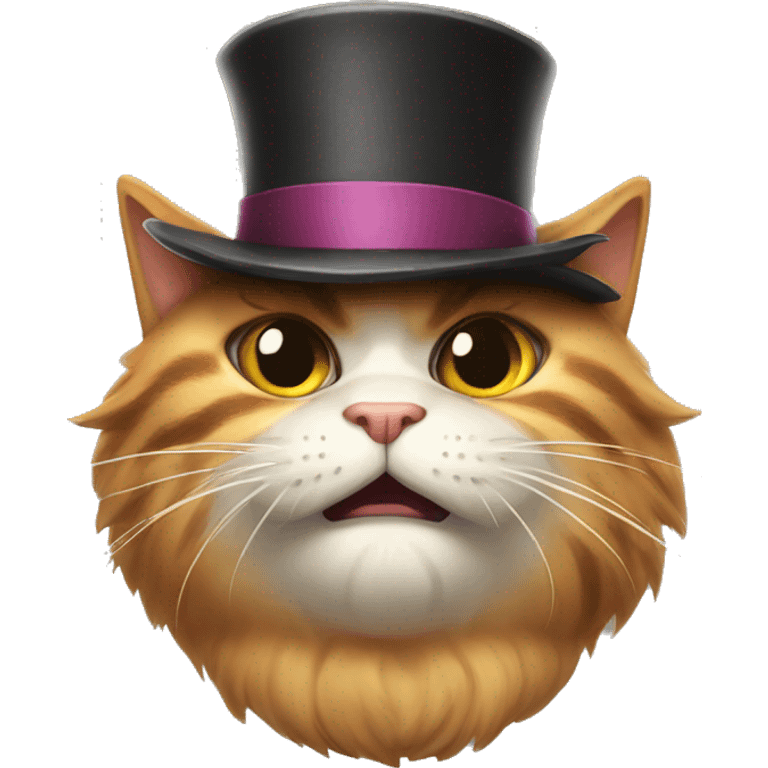 super angry cat with tophat emoji