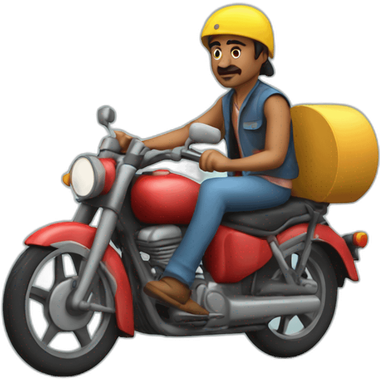 Indian bike driver 3d emoji