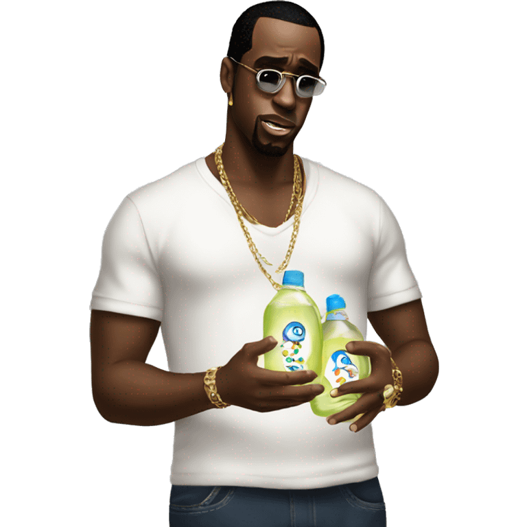 P Diddy holding baby oil emoji