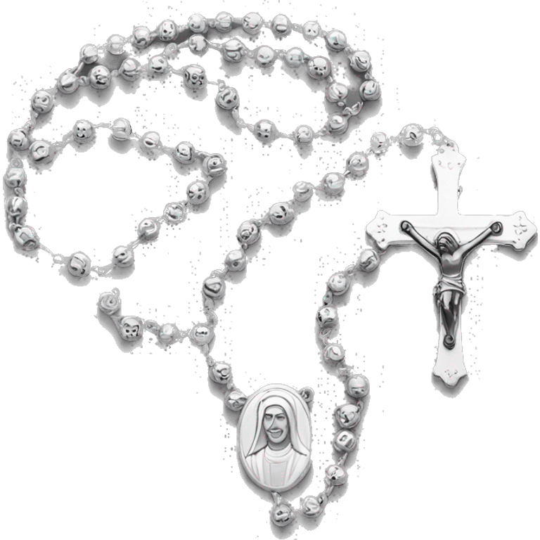 Silver catholic rosary  emoji