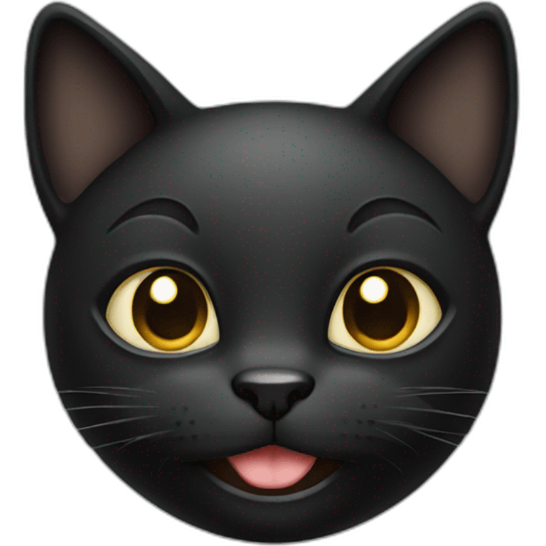 Black happy cat emoji