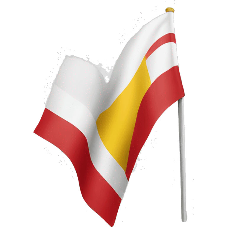 A flag that goes white, red and yellow emoji