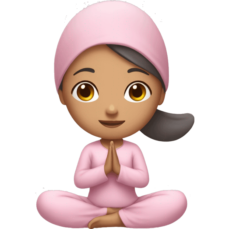 asian yoga girl light pink clothes  emoji