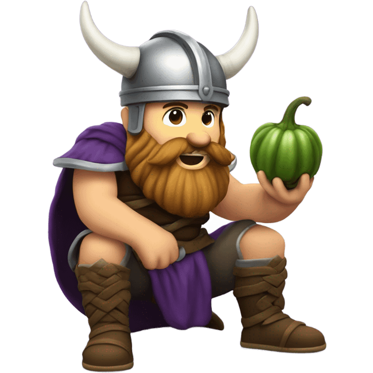 viking eating an eggplant  emoji