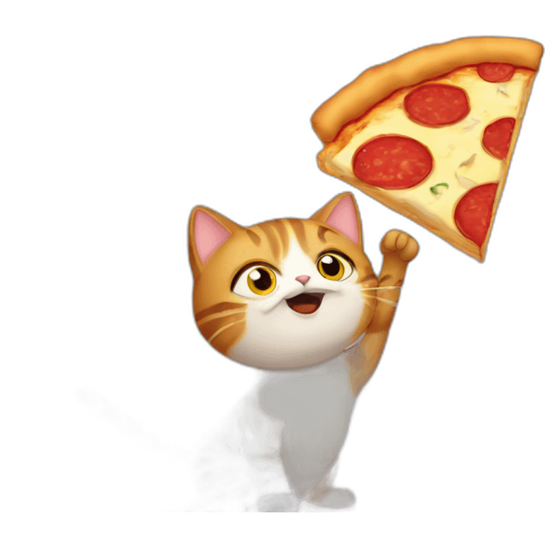 Cat eating pizza  emoji