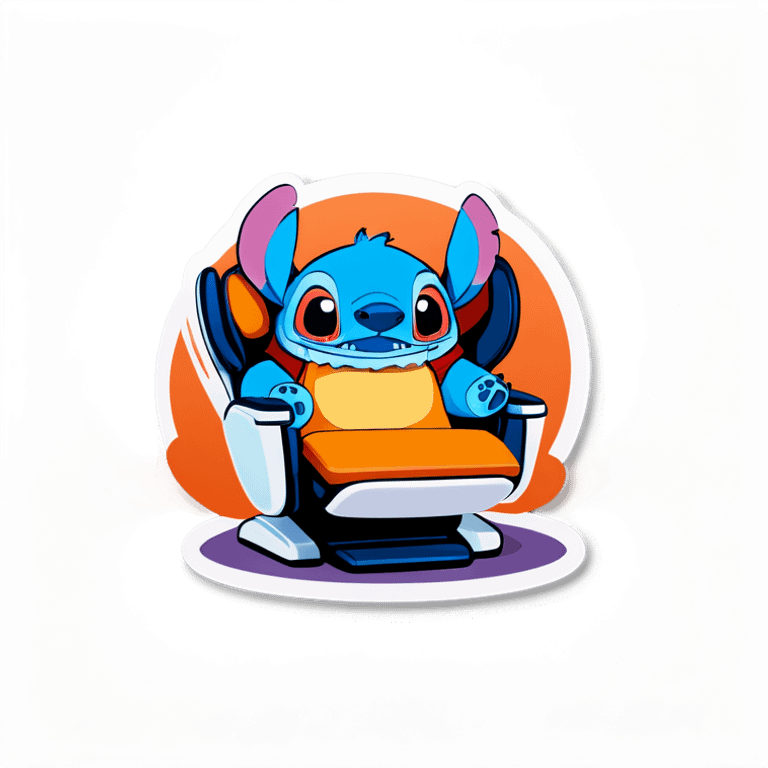 Stitch in a massage chair  emoji