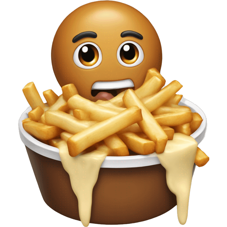 Poutine qui mange une poutine emoji