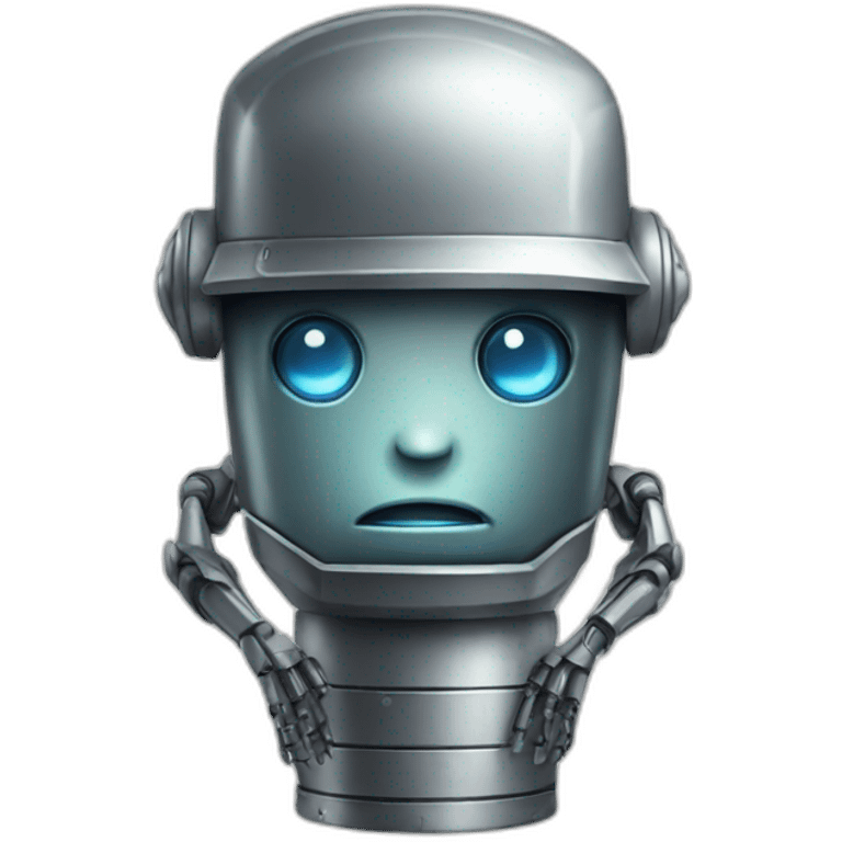 robot with metal cap emoji