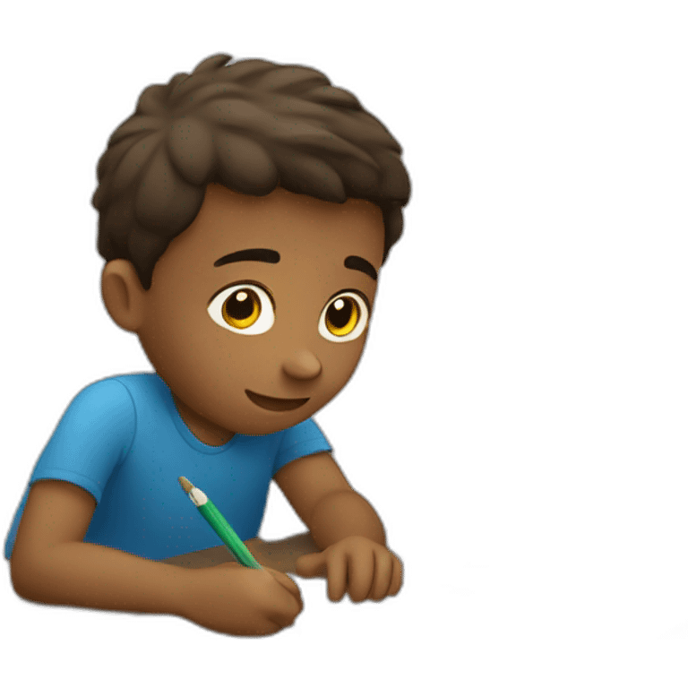 A boy doing homework emoji